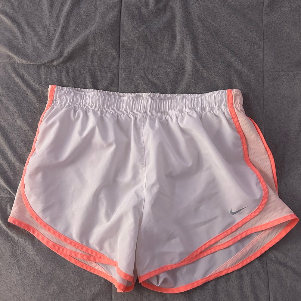 Nike Women's Athletic Shorts in White and Orange